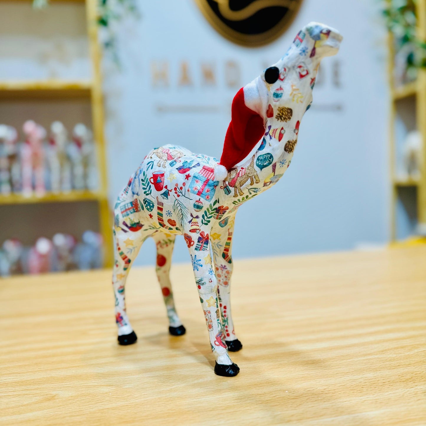 Handcrafted Camel with Winter Fun in Christmas Mood - Christmas Decoration & Gift