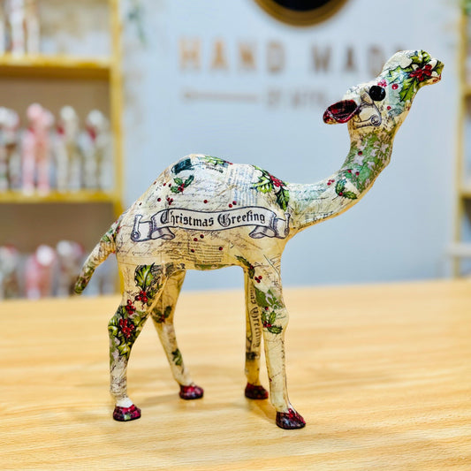 Handmade Camel with Vintage Christmas Greetings- Christmas Decoration & Gift