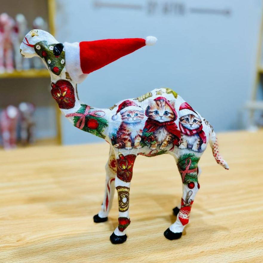 Handmade Camel with Cats in Christmas Vibe - Christmas Decoration & Gift