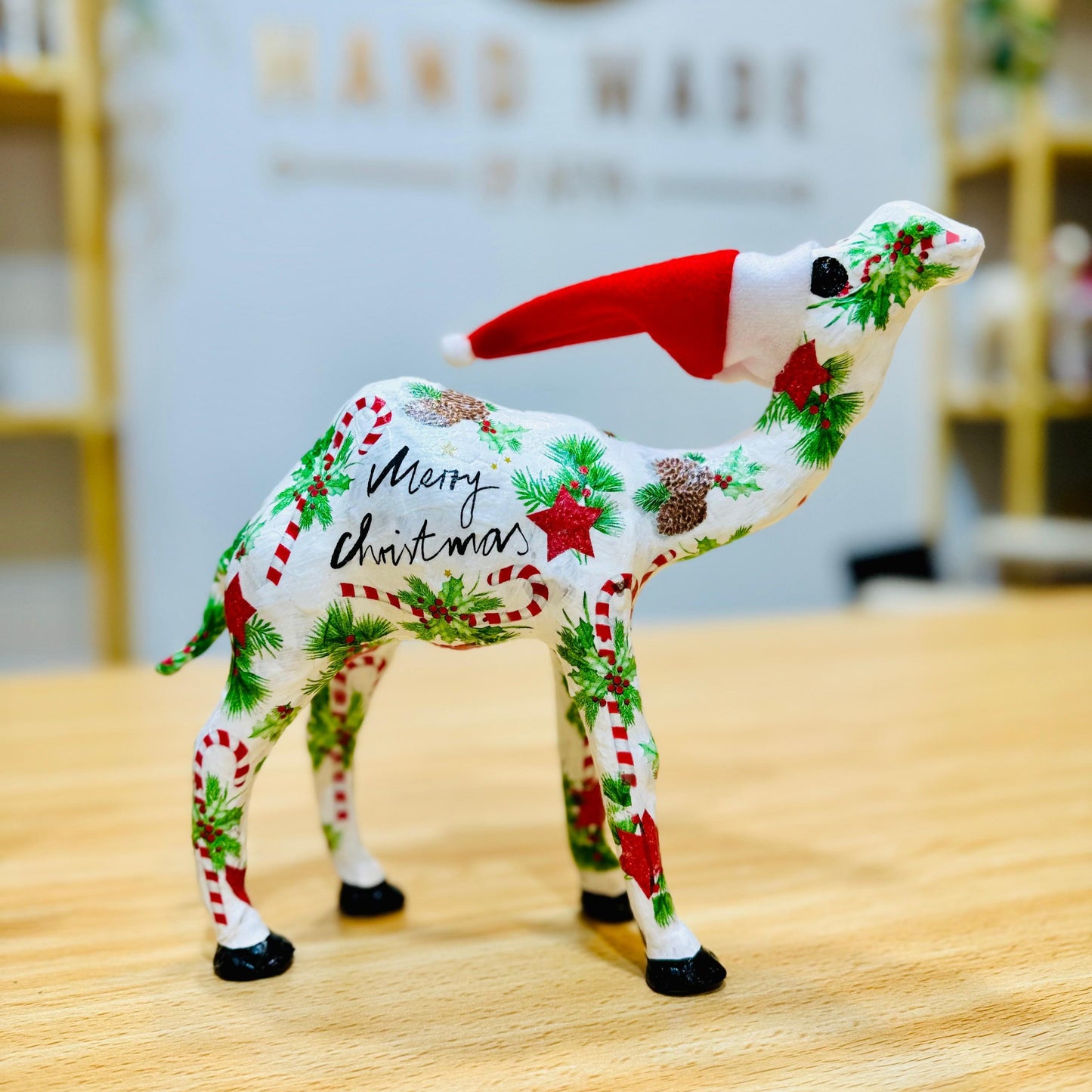 Handmade Camel with Christmas Candy Canes and Stars - Christmas Decoration & Gift