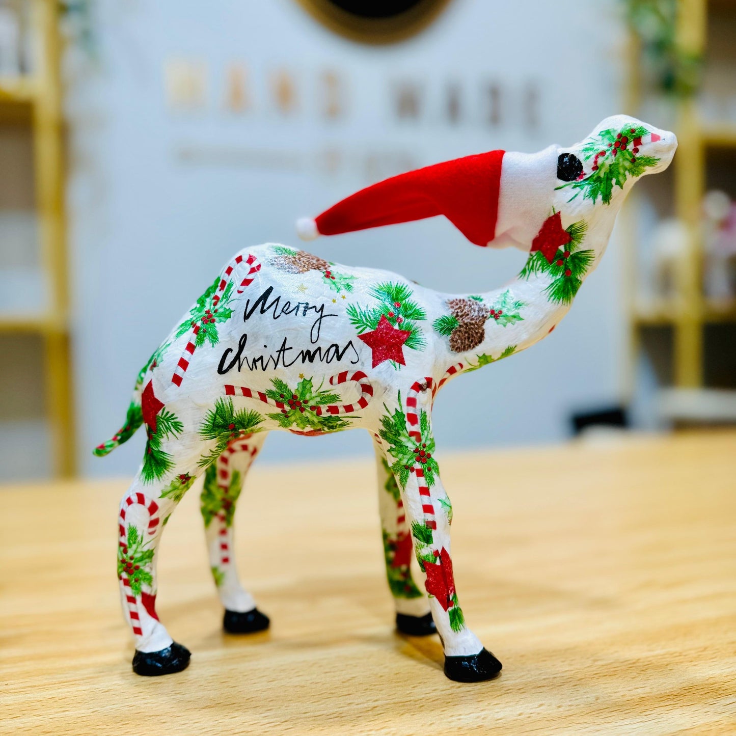 Handmade Camel with Christmas Candy Canes and Stars - Christmas Decoration & Gift