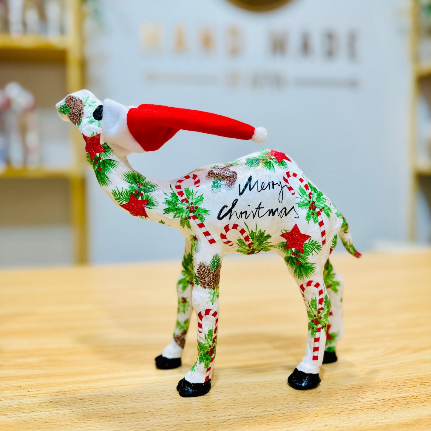 Handmade Camel with Christmas Candy Canes and Stars - Christmas Decoration & Gift