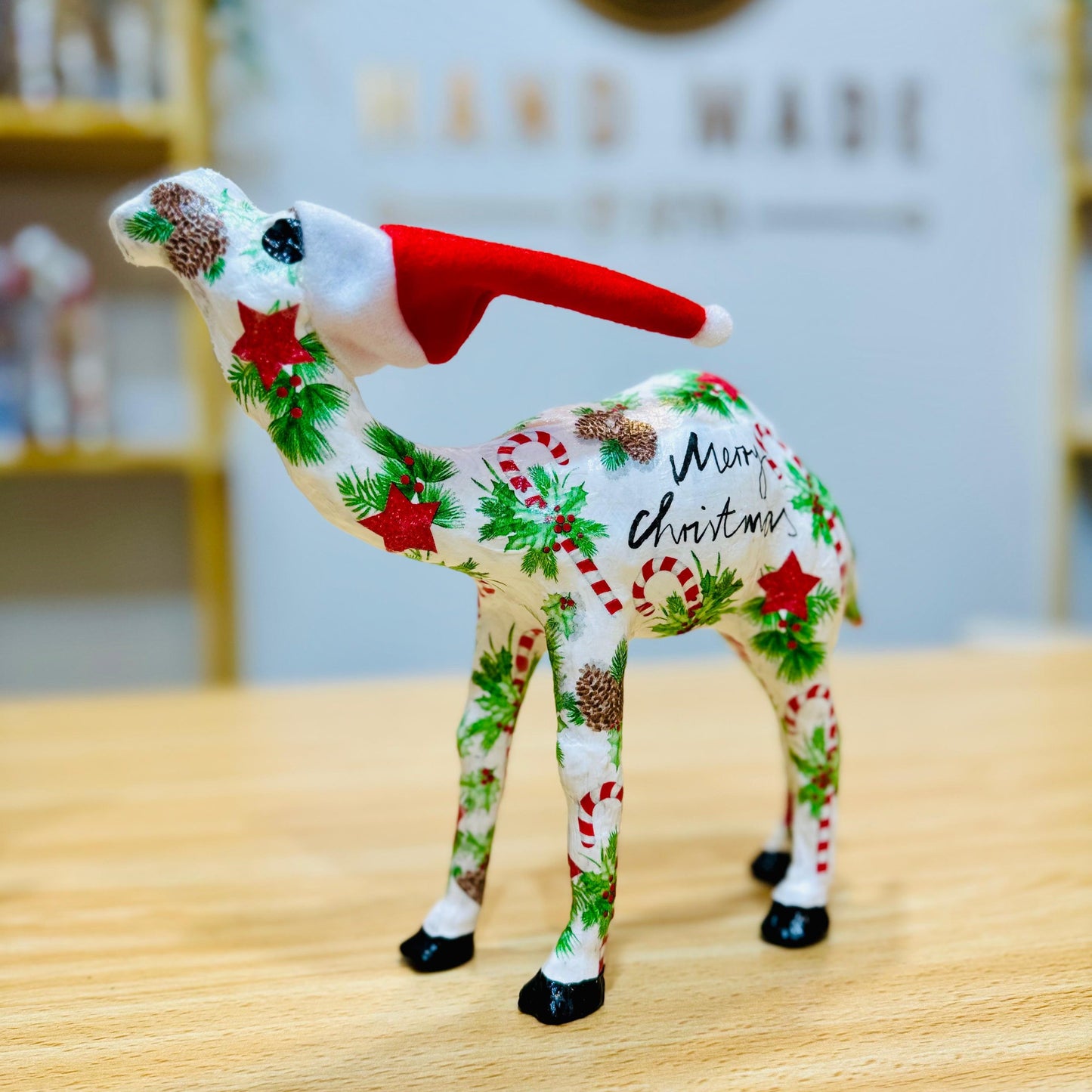 Handmade Camel with Christmas Candy Canes and Stars - Christmas Decoration & Gift