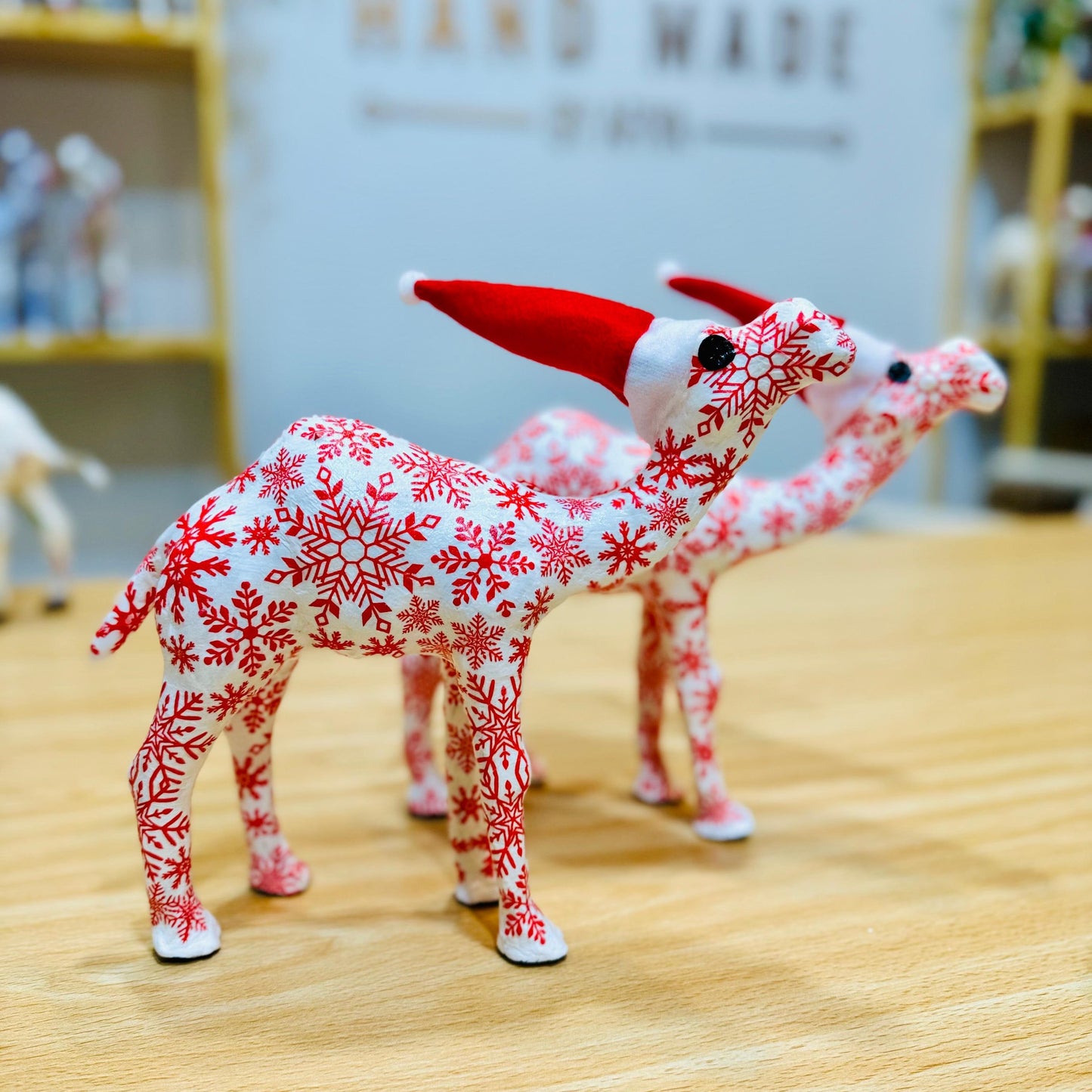 Handmade Camel with Red Snowflakes Pattern - Christmas Decoration & Gift