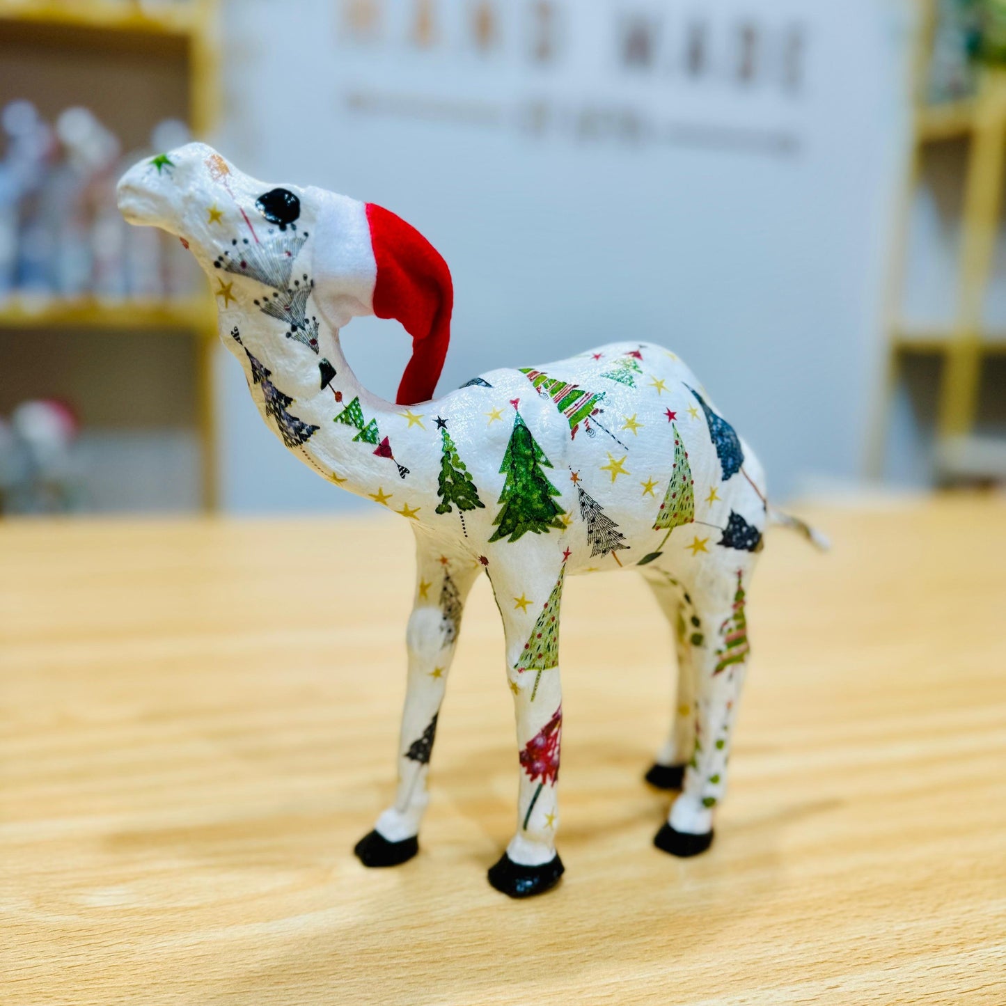 Handmade Camel with Colored Christmas Trees - Christmas Decoration & Gift