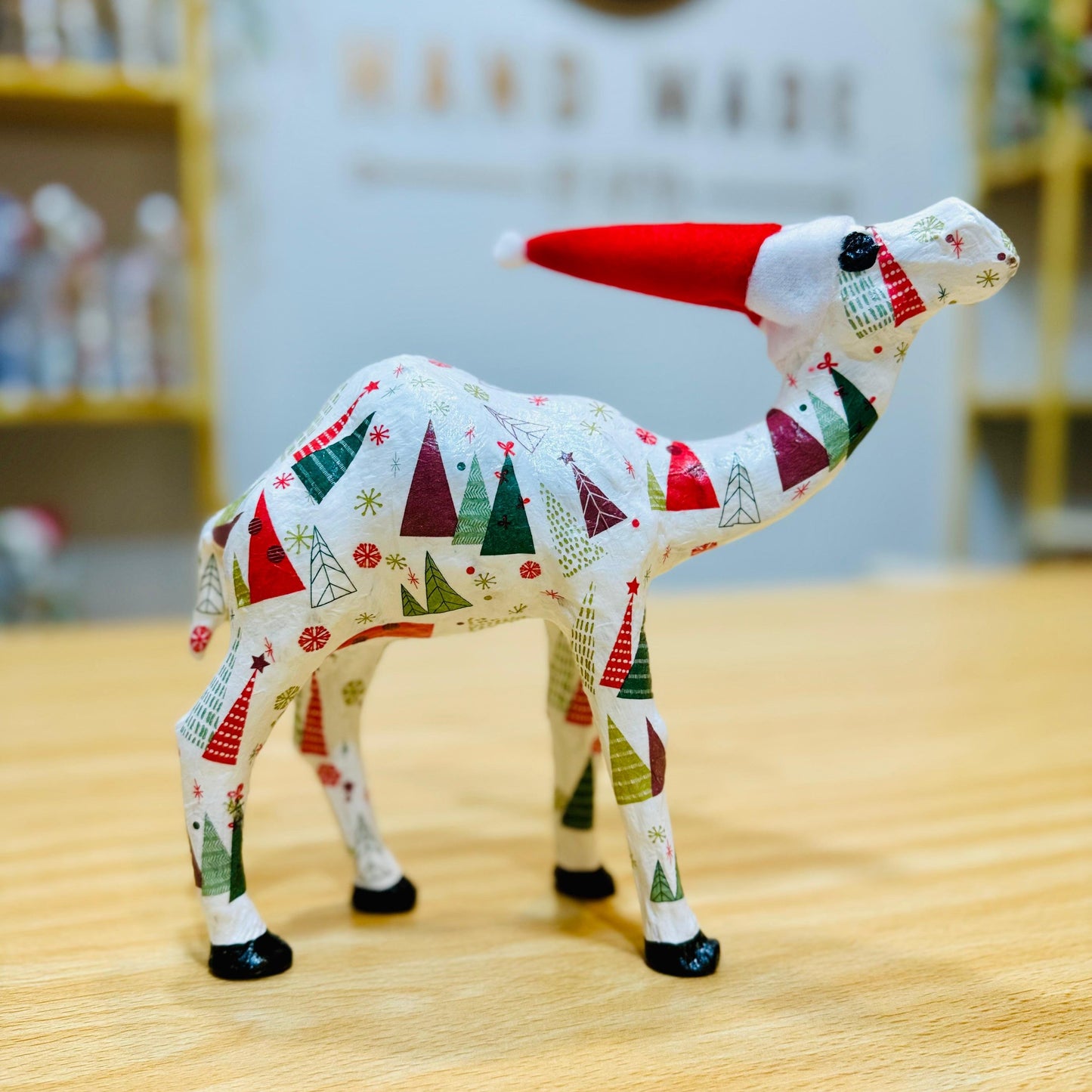 Handcrafted Camel with Xmas Trees- Perfect Christmas Gift