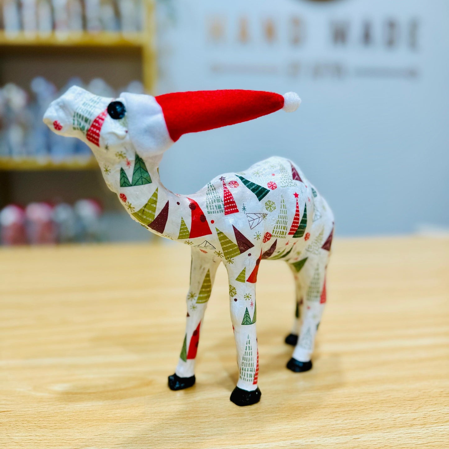 Handcrafted Camel with Xmas Trees- Perfect Christmas Gift