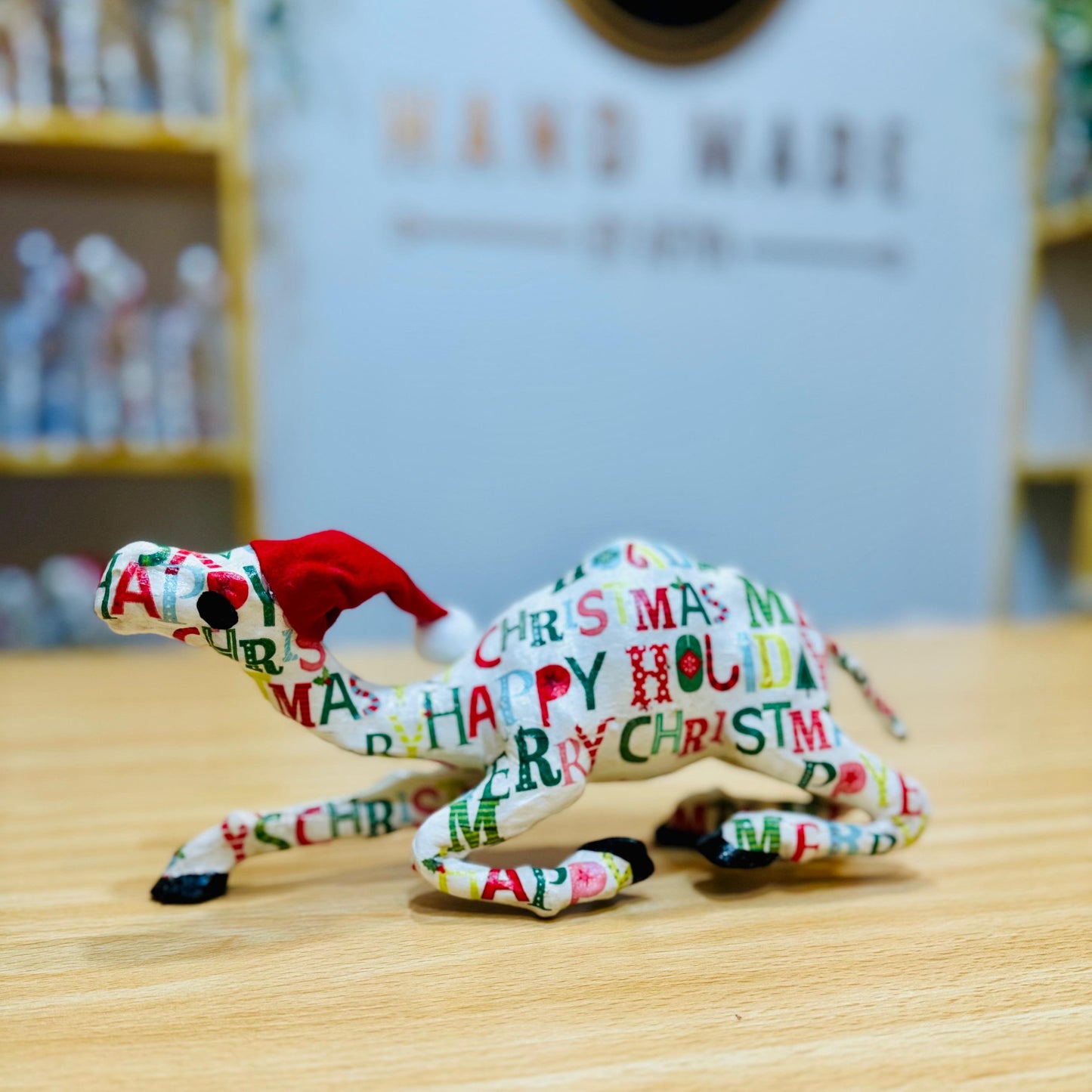 Handmade Camel with Merry Xmas and Happy Holidays Theme - Christmas Decoration & Gift