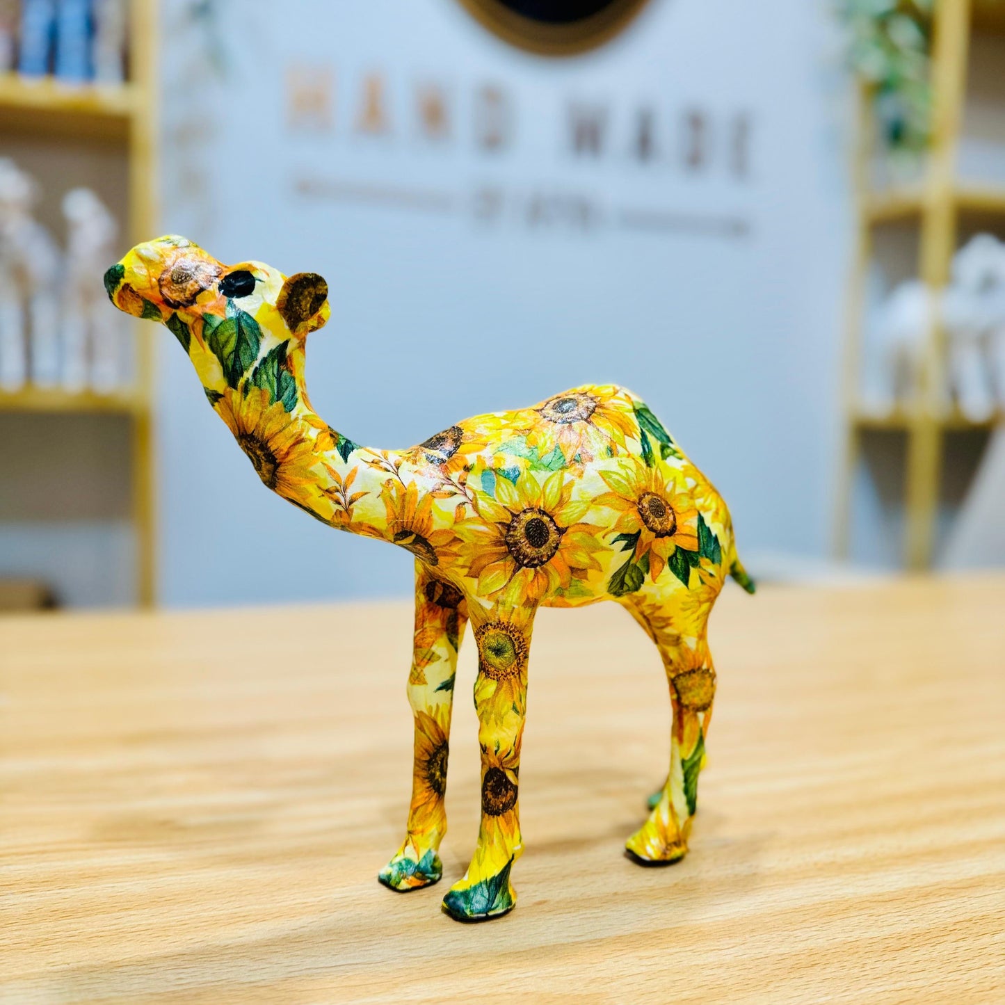 Handmade Camel with Sunflowers Design - Unique Souvenir & Gift