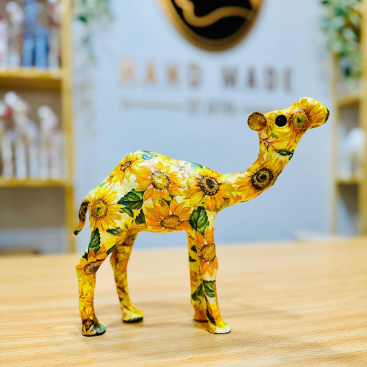 Handmade Camel with Sunflowers Design - Unique Souvenir & Gift