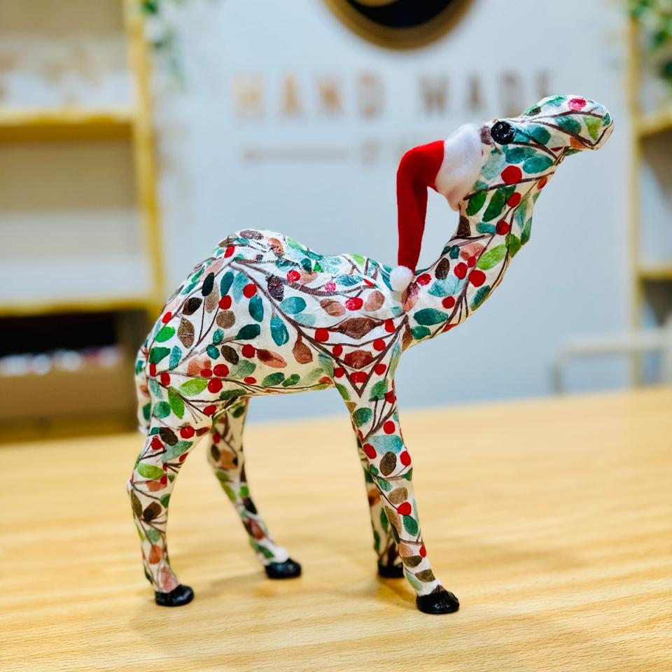 Handcrafted Camel with Winter Berries - Christmas Decoration & Gift