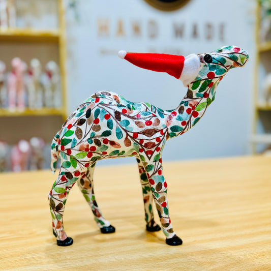 Handcrafted Camel with Winter Berries - Christmas Decoration & Gift