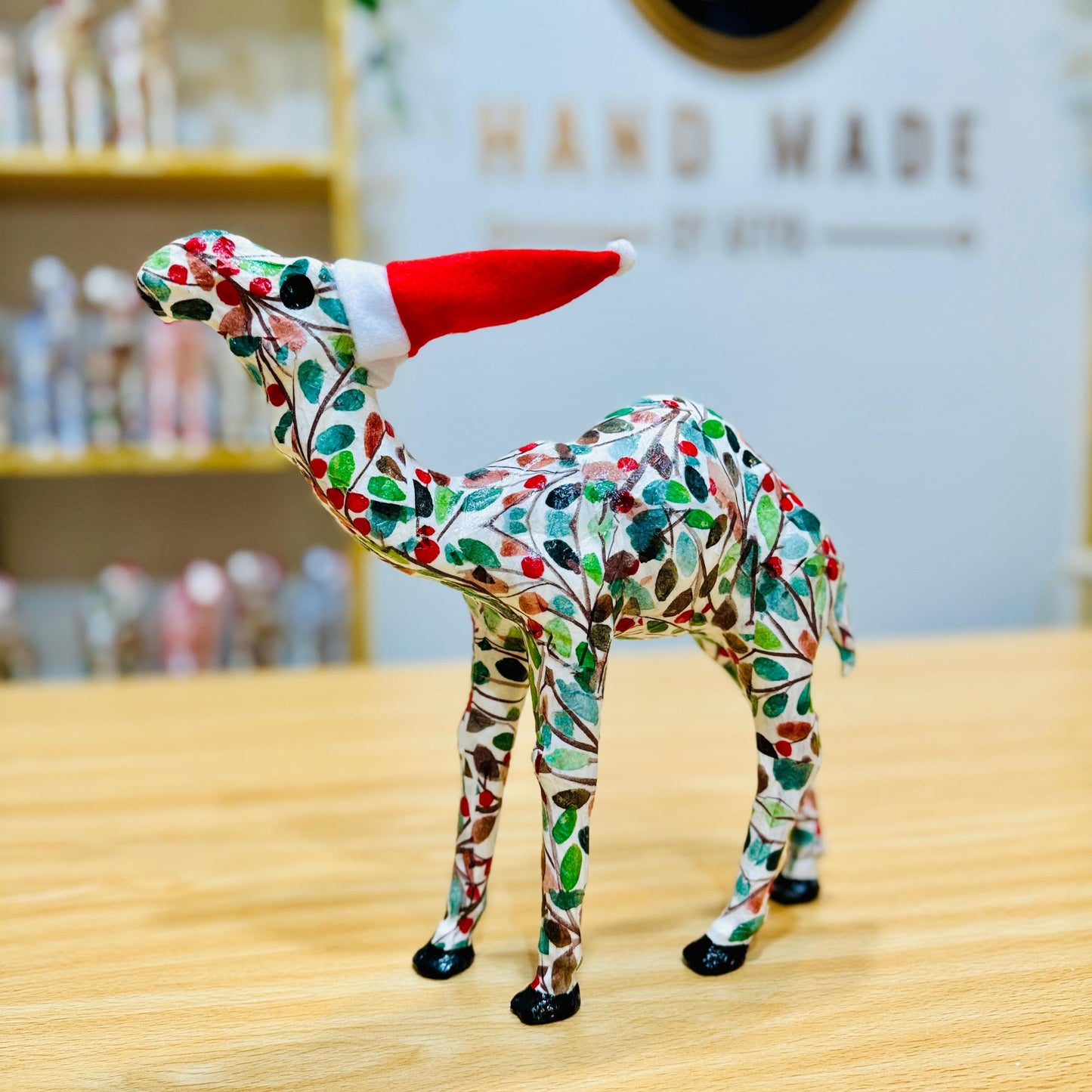 Handcrafted Camel with Winter Berries - Christmas Decoration & Gift