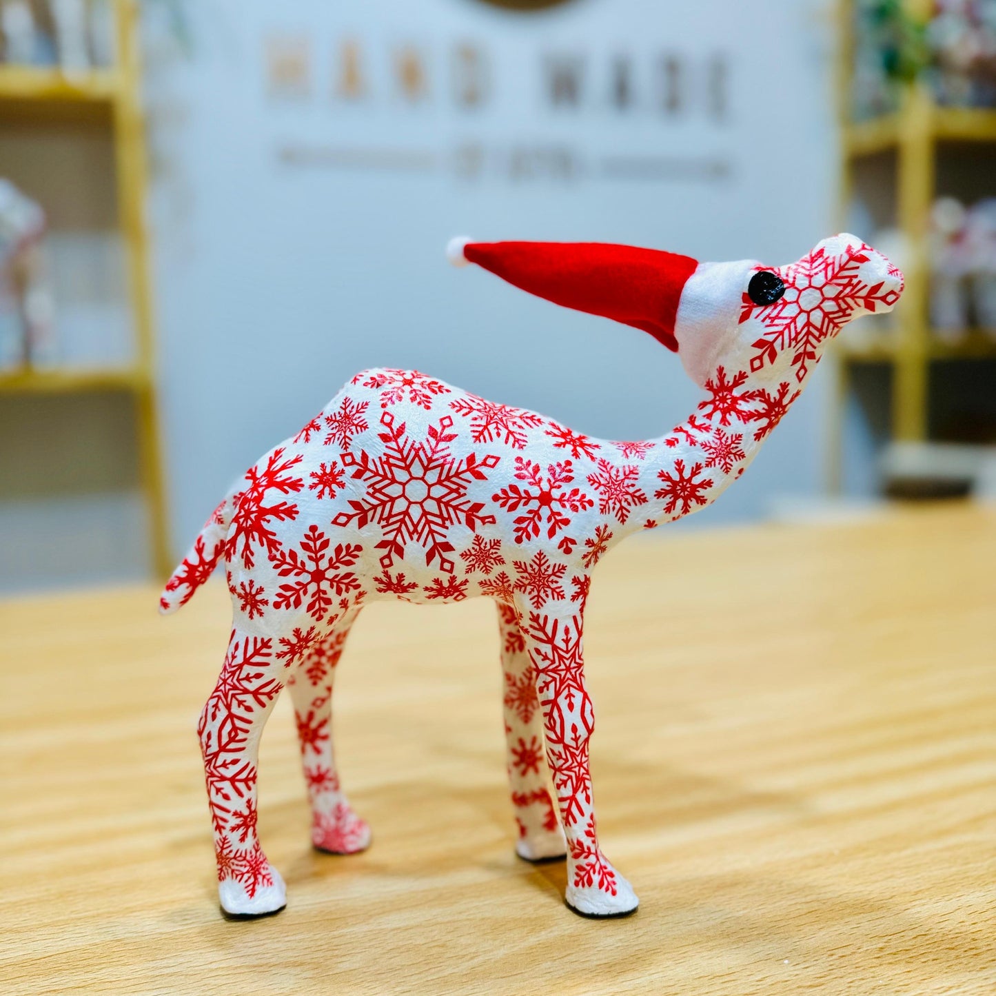 Handmade Camel with Red Snowflakes Pattern - Christmas Decoration & Gift