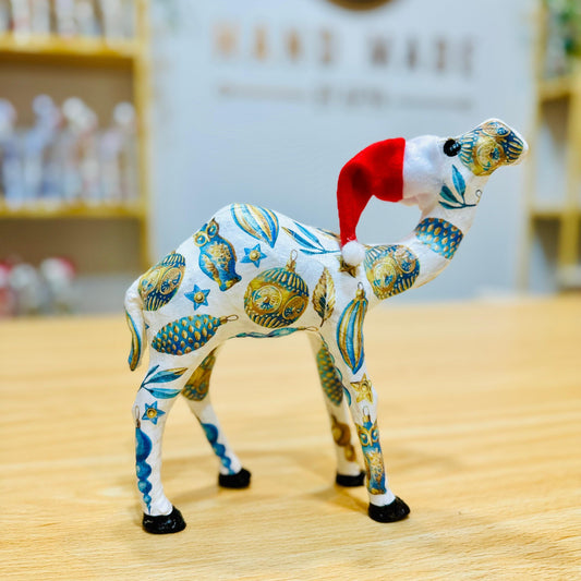 Handmade Camel with Golden Glow and Turquoise Blue Tree Ornaments - Christmas Decoration & Gift