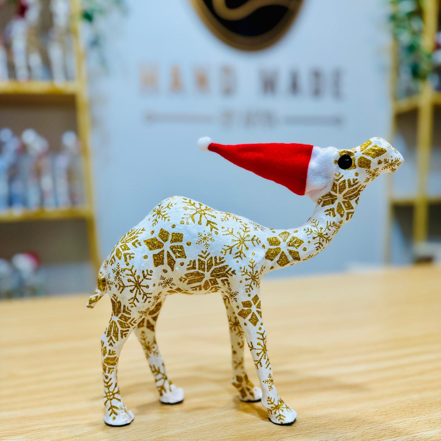 Handmade Camel with Golden Snowflakes - Christmas Decoration & Gift