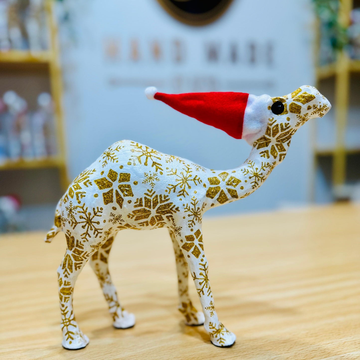 Handmade Camel with Golden Snowflakes - Christmas Decoration & Gift