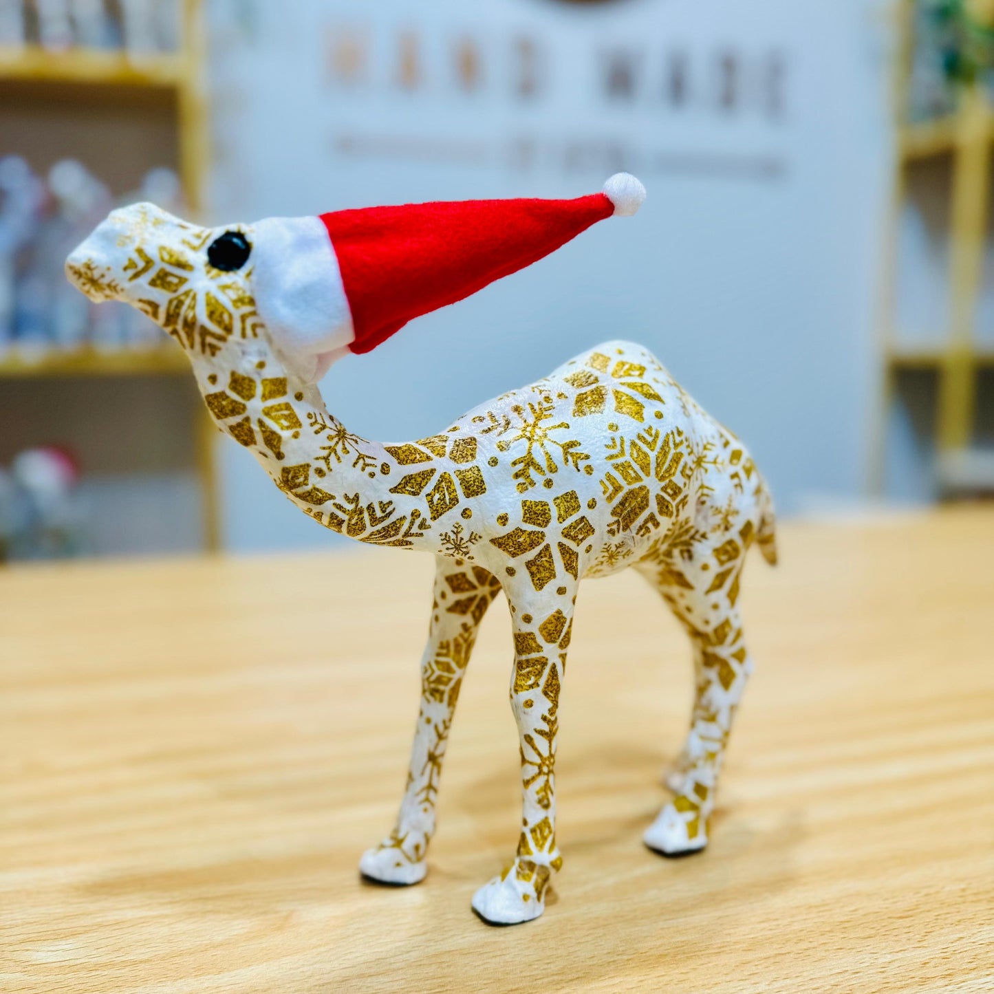 Handmade Camel with Golden Snowflakes - Christmas Decoration & Gift