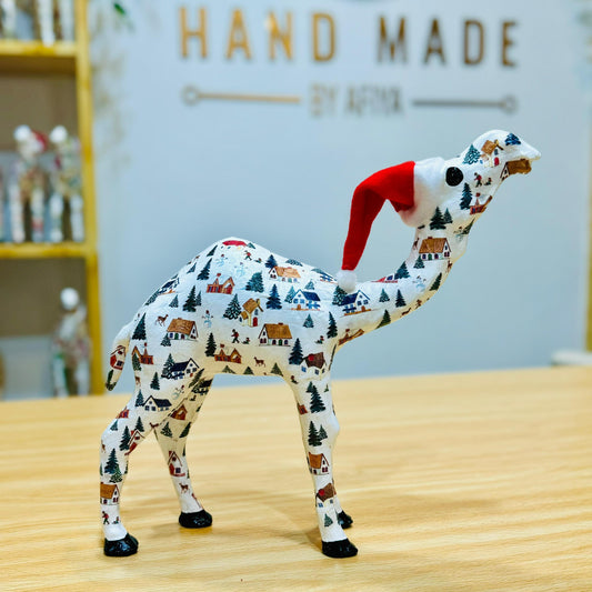 Handcrafted Camel with Xmas Village Theme - Christmas Decoration & Gift