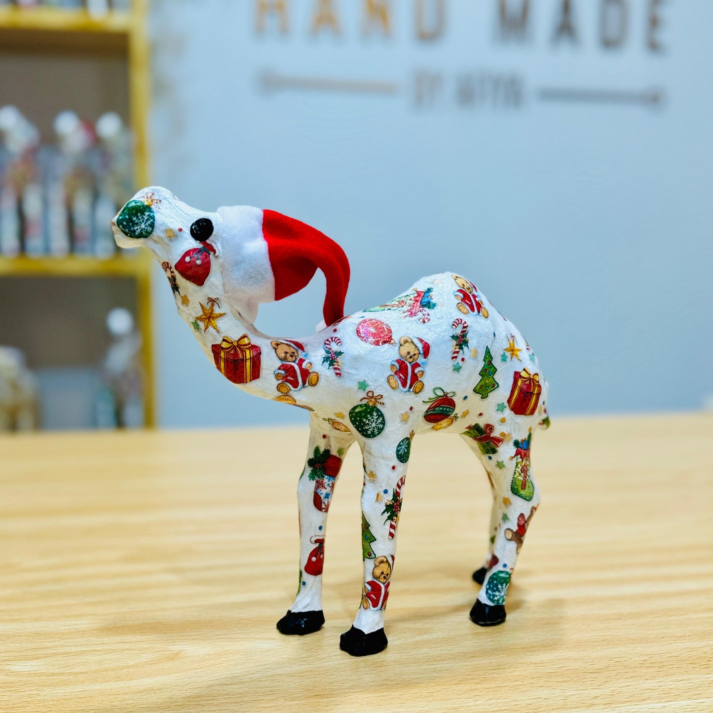 Handcrafted Christmas Camel with Festive Ornaments - Holiday Decoration & Gift