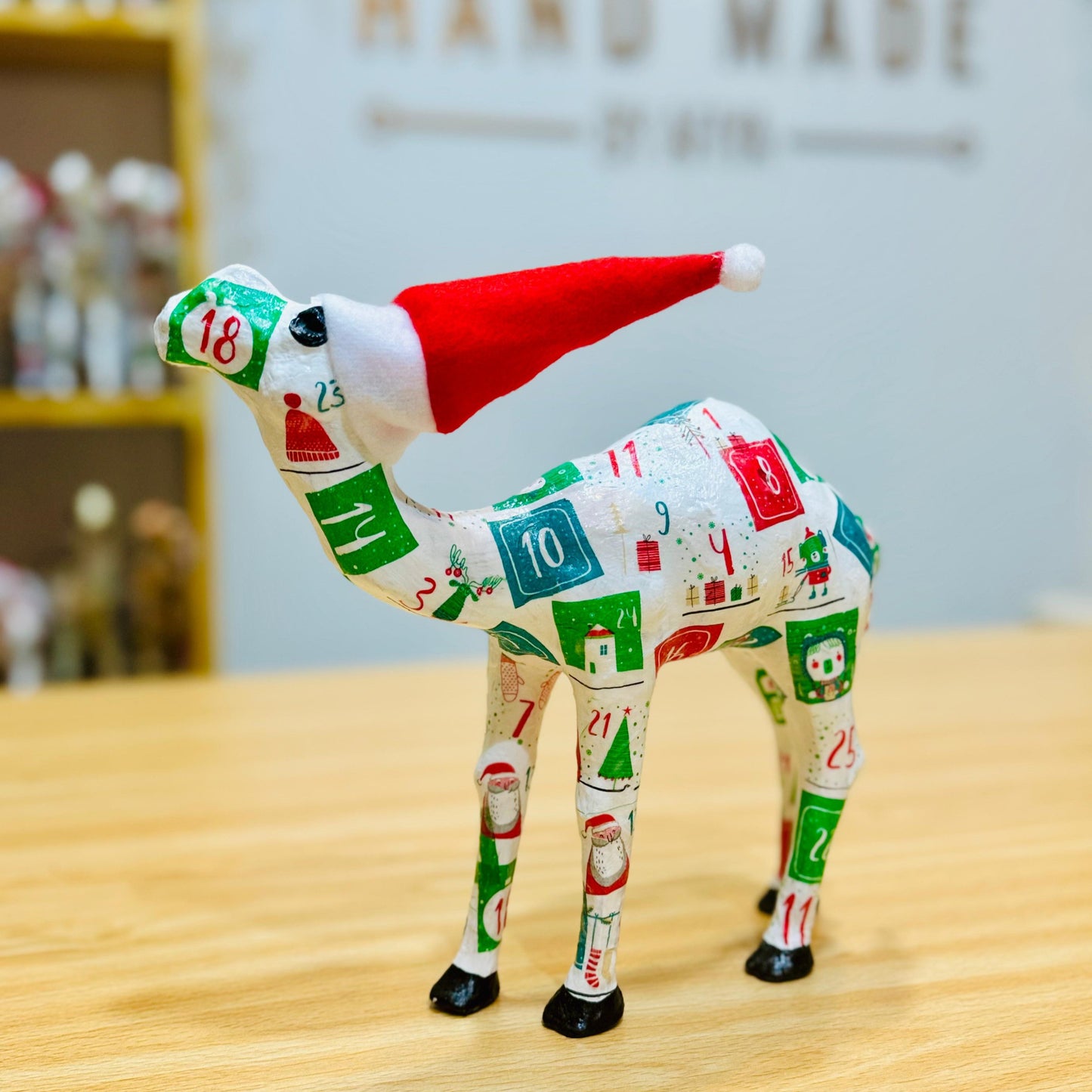 Handcrafted Christmas Camel with Advent Calendar - Holiday Decoration & Gift