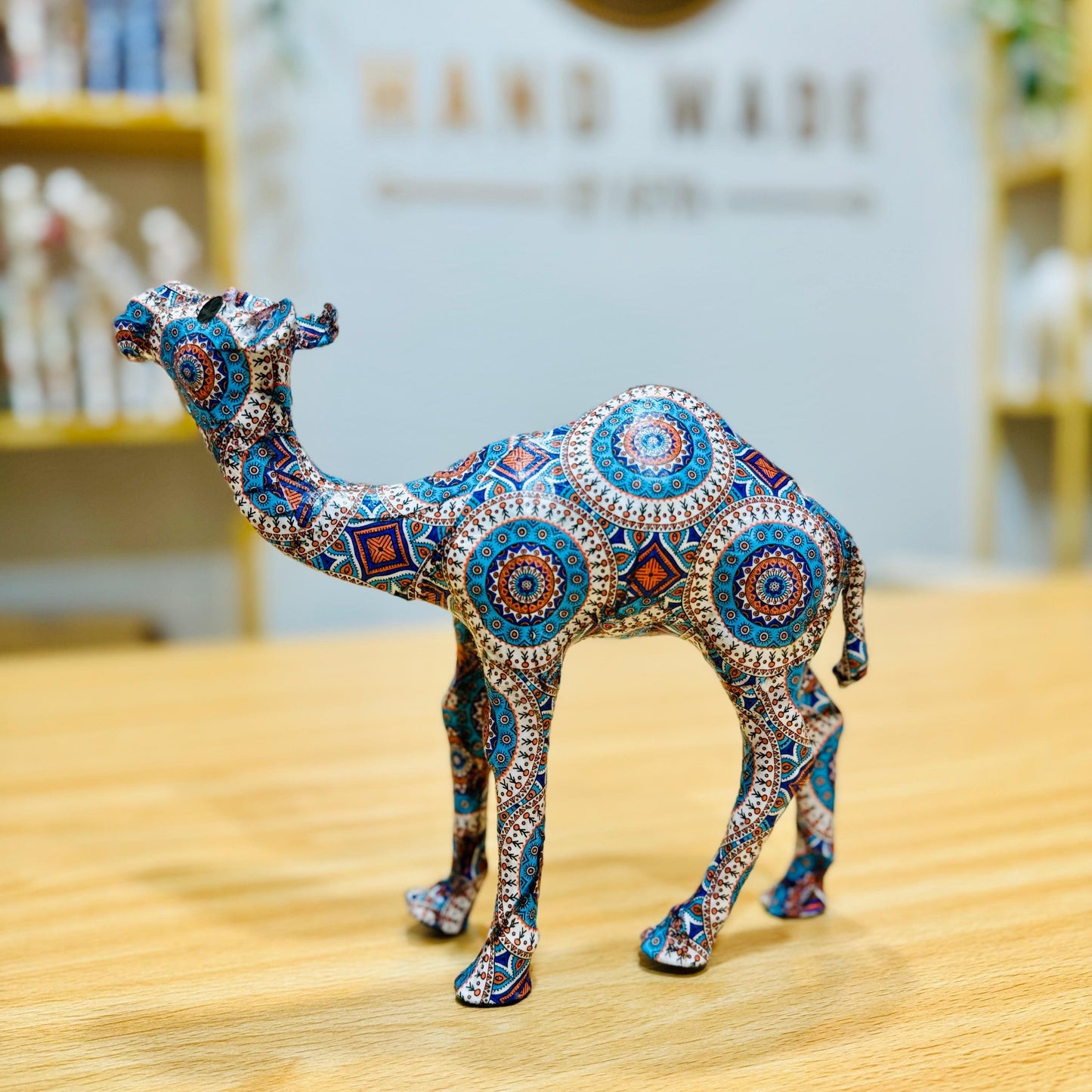 Handmade Camel with Blue Warli Design - Unique Souvenir & Gift