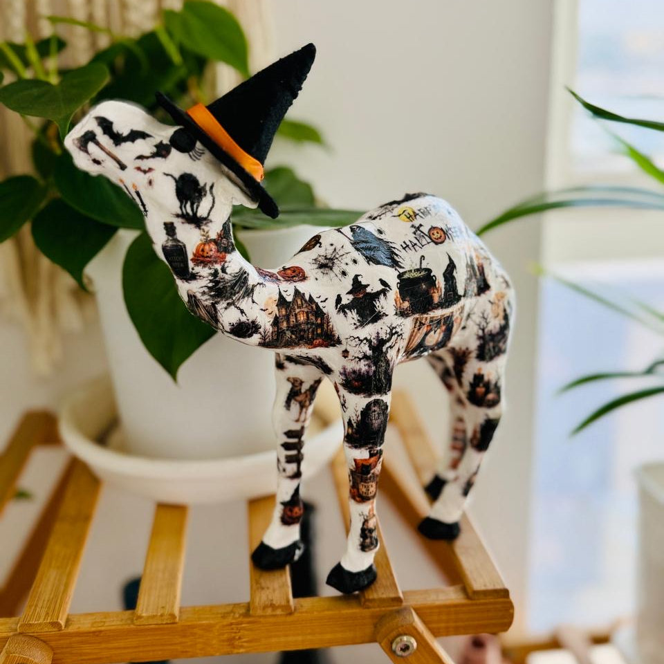 Handmade Halloween Witch Camel Figurine – Haunted House & Spooky Décor