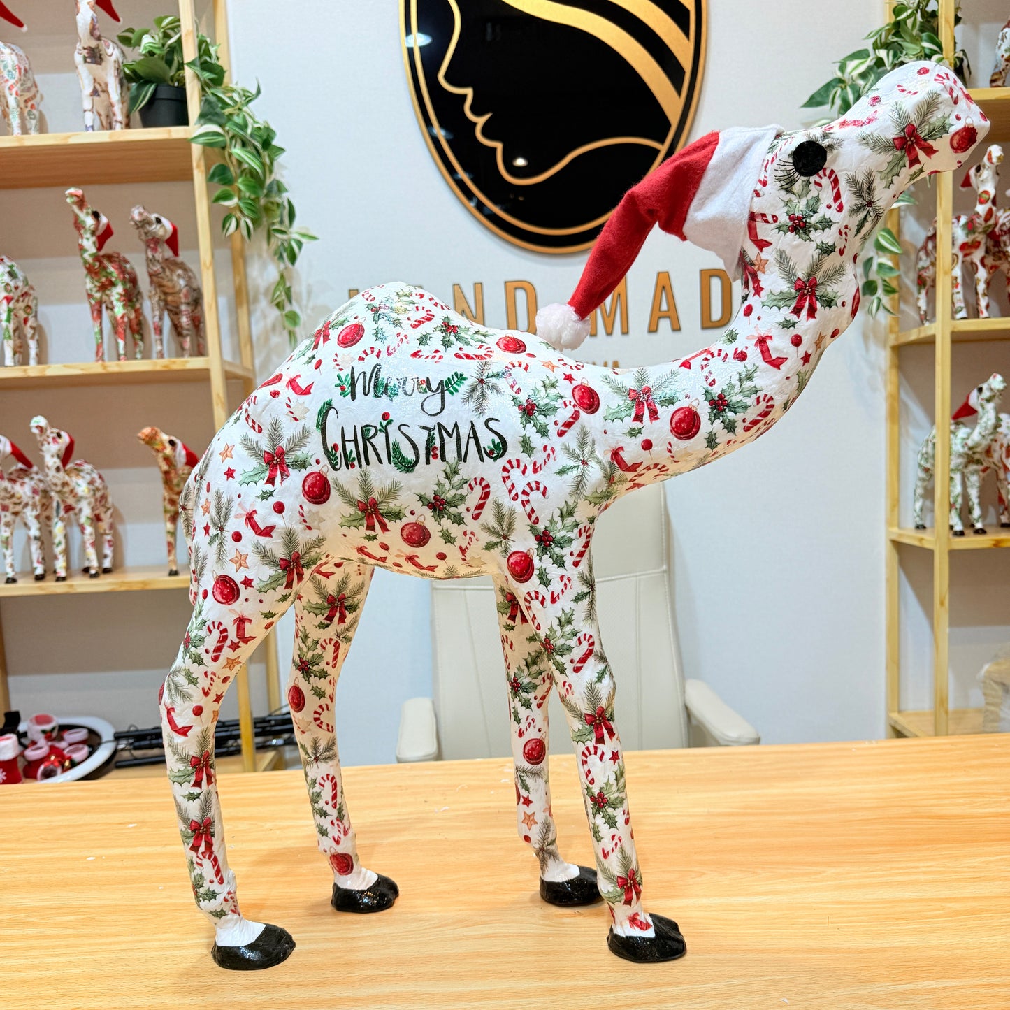 Handmade Christmas Camel Decoration – Festive Indoor & Outdoor Xmas Decor from Dubai