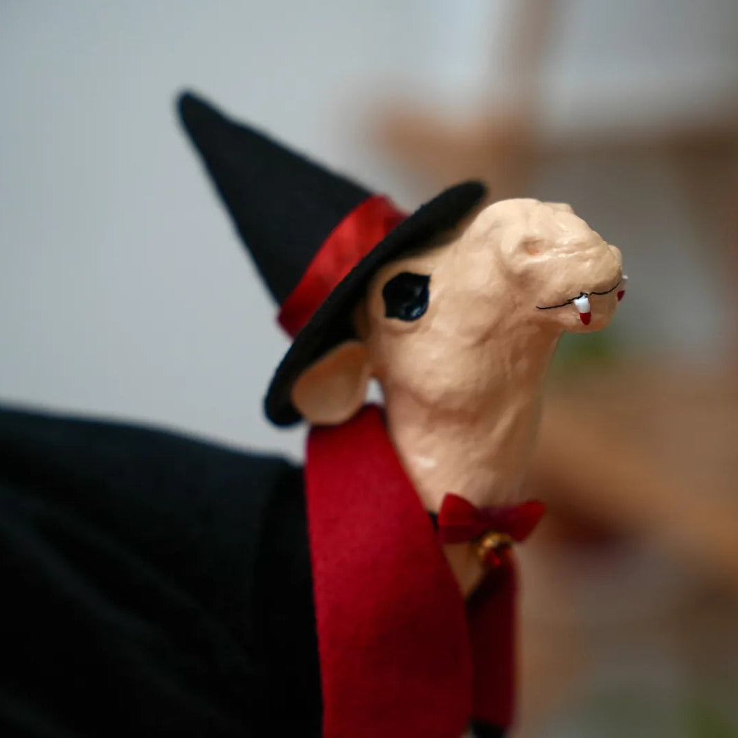 Handmade Halloween Witch & Vampire Camel Duo – Spooky Collectible Figurines